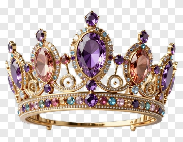 Golden Crown With Colorful Gems PNG