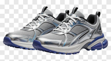 Silver Running Shoes PNG