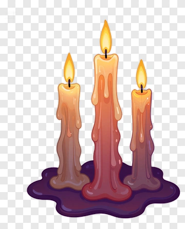 Colorful Candles With Melting Wax PNG