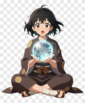 Anime Girl Holding A Magical Orb PNG