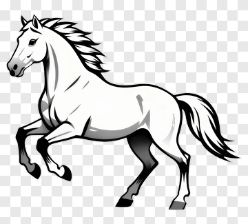 White Horse Running PNG