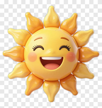 Happy Cartoon Sun With A Smile PNG