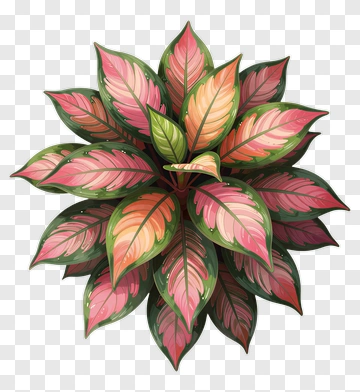 Colorful Plant With Pink And Green Leaves PNG