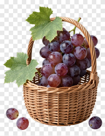 Basket Of Grapes PNG
