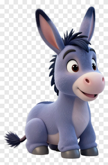 Cartoon Donkey Smiling PNG
