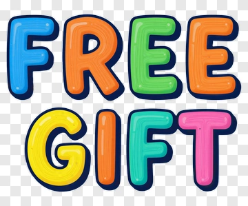 Colorful Free Gift Text PNG