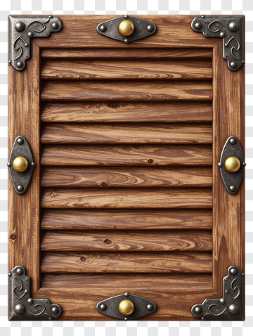Wooden Framed Panel With Metal Accents PNG