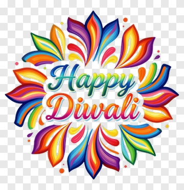 Happy Diwali Decorative Design PNG