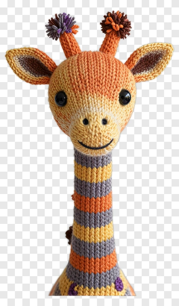 Colorful Felt Giraffe Toy PNG