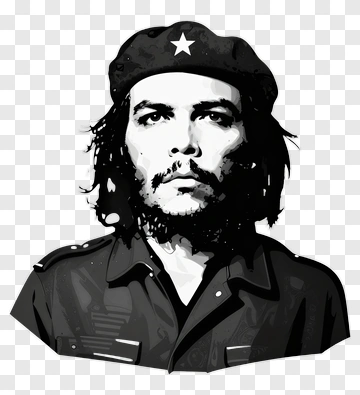 Stylized Portrait Of A Revolutionary Figure PNG