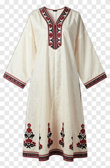 Embroidered Kaftan Dress PNG
