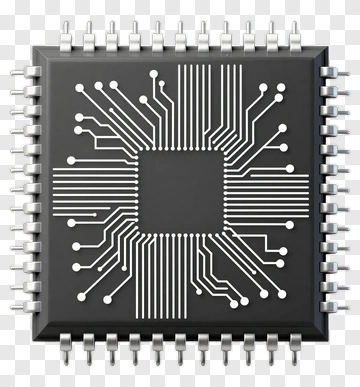Microchip With Circuit Design PNG