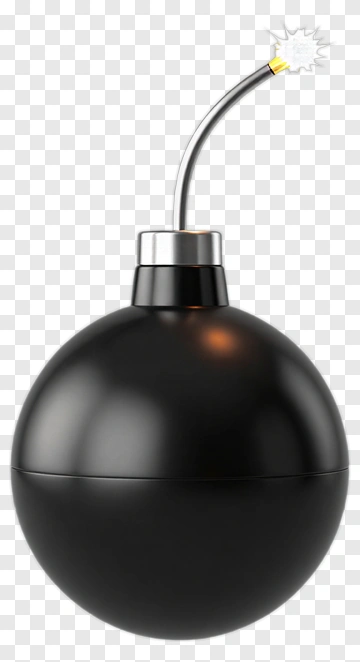 Black Bomb With Fuze PNG