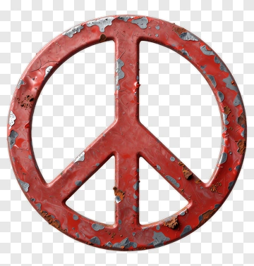 Rusty Red Peace Symbol PNG