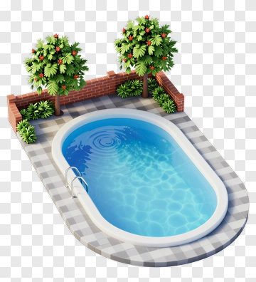 Swimming Pool Surrounded By Trees PNG