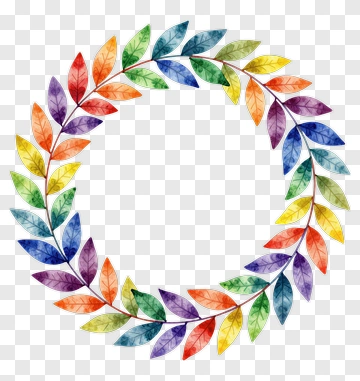 Colorful Leaf Wreath PNG