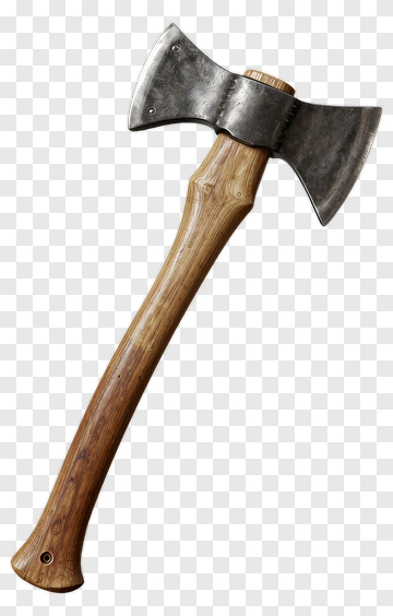 Wooden Handled Axe PNG