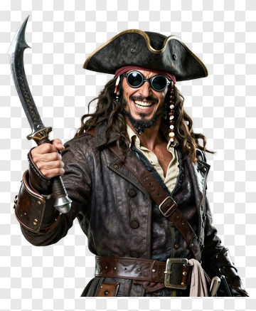 Pirate Holding A Sword PNG