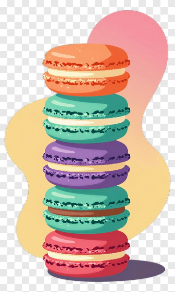 Colorful Stack Of Macarons PNG