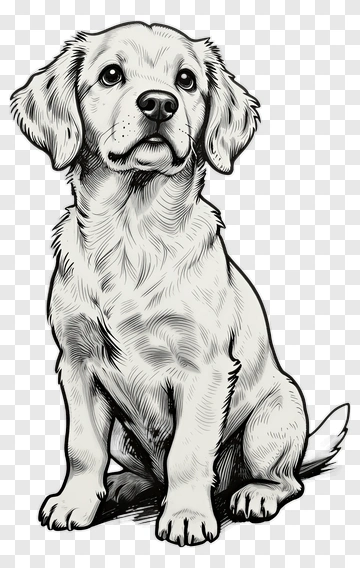 Illustration Of A Sitting Dog PNG