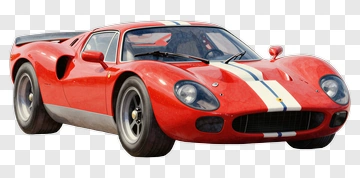 Red Sports Car With Racing Stripes PNG