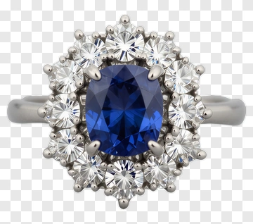 Blue Sapphire Engagement Ring PNG