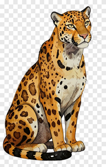 Cartoon Leopard Sitting PNG