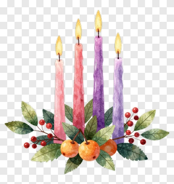 Colorful Candles With Oranges And Greenery PNG