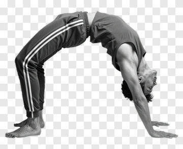 Man Performing A Bridge Pose In Yoga PNG