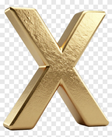 Gold 3D Letter X PNG