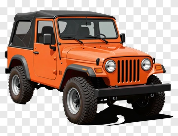 Orange Jeep Wrangler PNG