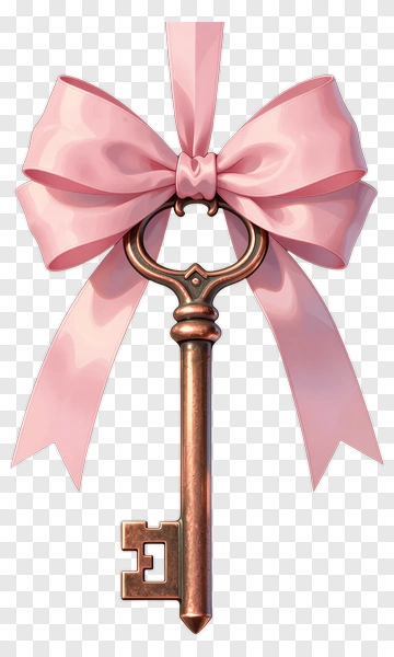 Key With Pink Bow PNG