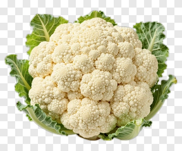 Fresh Cauliflower With Green Leaves PNG