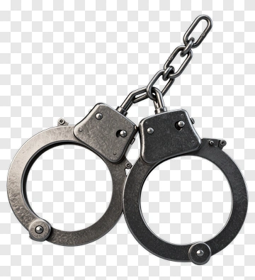 Metal Handcuffs With Chain PNG
