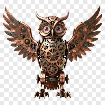 Steampunk Owl With Mechanical Gears PNG