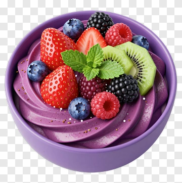 Colorful Acai Bowl With Fresh Fruits PNG