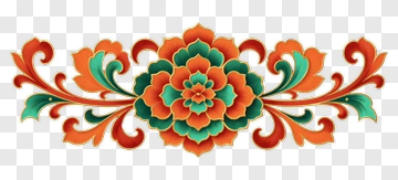 Colorful Floral Ornament Design PNG