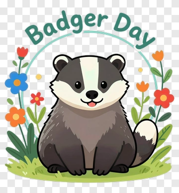 Cartoon Badger For Badger Day PNG