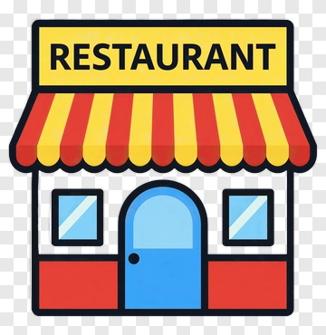 Restaurant Building Illustration PNG