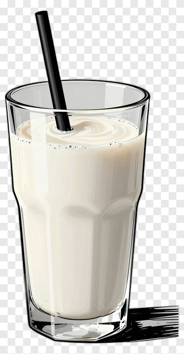 Milkshake In A Glass With A Straw PNG