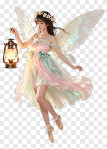 Fairy Holding A Lantern PNG