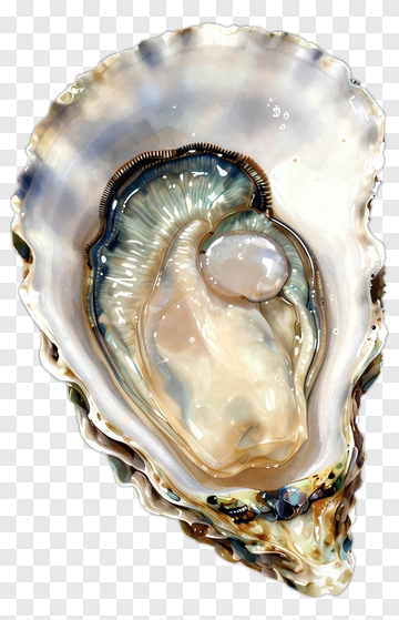 Open Oyster With Pearl PNG