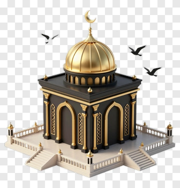 Golden Dome Mosque With Birds PNG