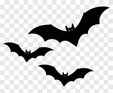 Silhouette Bats In Flight PNG
