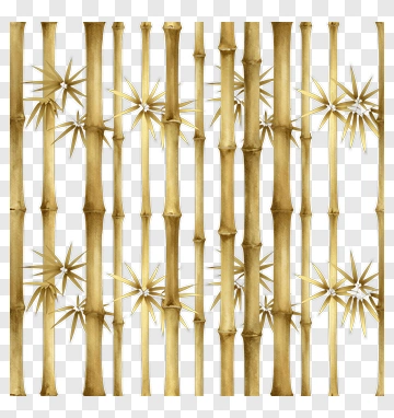 Bamboo Pattern With Decorative Elements PNG