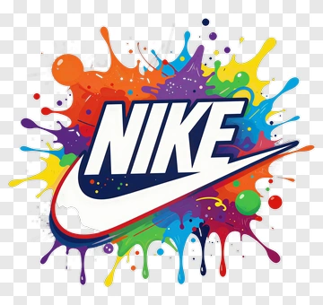 Nike Logo With Colorful Splash PNG