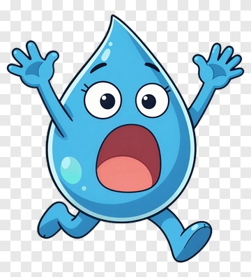 Cartoon Water Drop Character PNG