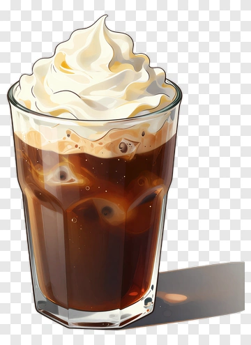 Iced Coffee With Whipped Cream PNG