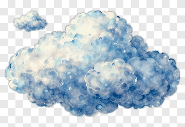 Watercolor Cloud Composition PNG