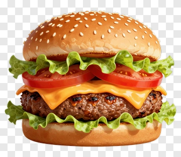 Cheeseburger With Lettuce And Tomato PNG